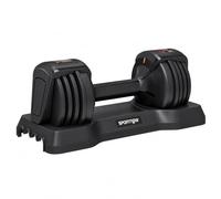 SPORTNOW Ensemble d'haltères réglables de 11 kg avec réglage rapide | Compartiment de rangement, poignée antidérapante, kit d'haltères courts peu encombrants, haltères courtes