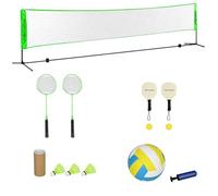 Ensemble set complet de badminton, pickleball et volleyball 3 en 1 réglable Multicolore