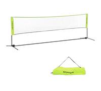 SPORTNOW Filet de Badminton, Filet Portable pour Volley-Ball, Pickleball et Tennis, Hauteur Ajustable de 107 à 155 cm, avec Sac de Transport, Cadre métallique, Noir, Jaune