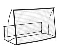 SPORTNOW Filet de Rebond Football Portable 2-en-1, Double Face, avec Sac de Transport et Piquets de Sol, Filet de Rebond Pliable pour Entraînement Football, Noir