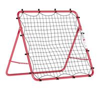 SPORTNOW Filet de Rebond Football Portable, 5 Angles Réglables en Acier et Nylon à Double Couche, pour l'Entraînement au Football Tennis Handball, 103x72x89cm, Rouge