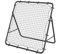 SPORTNOW Filet de Rebond Pliable Réglable à 5 Angles avec 24 Cordes Élastiques Filet pour Football, Acier, 120x73x112cm, Noir