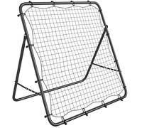 SPORTNOW Filet de Rebond Réglable à 5 Angles en Acier, Filet de Rebond Multisport Pliable avec 24 Cordes Élastiques pour l'Entraînement au Football Tennis Handball, 120x73x112cm, Noir