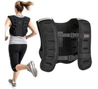 SPORTNOW Gilet lesté 5 kg, veste lestée respirant avec sangles réglables et bandes réfléchissantes, gilet de poids pour musculation, course à pied, entraînement fitness, en sable de fer, noir