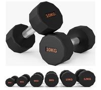 SPORTNOW Haltères, paire avec forme 12 côtés, 2 x 10kg