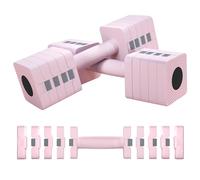 SPORTNOW Haltères réglables avec poignée antidérapante et design carré pour entraînement à la maison, salle de sport et bureau Rose 10 kg