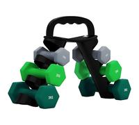 SPORTNOW Haltères Set avec Rangement, 6 Poids, Gris