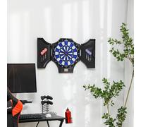 SPORTNOW Jeu de Fléchettes Électronique, 31 jeux et 285 programmes, pour 8 joueurs, 2 portes, 6 fléchettes, son, noir, 83 x 45 x 4 cm