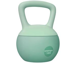 SPORTNOW Kettlebell 10 kg Kettlebell souple avec remplissage de sable en métal et poignée antidérapante pour la musculation, l'entraînement à domicile et le fitness Vert