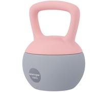 SPORTNOW Kettlebell 10 kg rempli de sable métallique Poignée antidérapante pour s'entraîner à la maison 21x21x30cm Rose et gris