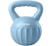 SPORTNOW Kettlebell 12 kg avec Poignée Antidérapante Haltère à Boule Bleu