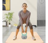 SPORTNOW Kettlebell 12 kg haltère avec poignée antidérapante pour fitness musculation cardio, 21 x 21 x 30 cm, gris et vert
