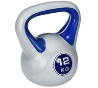 SPORTNOW Kettlebell 12 kg, haltère avec poignée ergonomique, haltère à boule, musculation, entraînement, pour fitness, gym, bleu