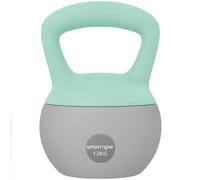 SPORTNOW Kettlebell 12kg - Collaboration Aosom.fr x FFHandball - haltère avec poignée antidérapante pour fitness musculation cardio, gris et vert