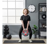 SPORTNOW Kettlebell 14kg en PU et Sable avec Base Plate et Poignée pour Deadlifts, Squats et Soulevés, 26x18x32cm, Rouge