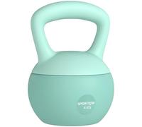 SPORTNOW Kettlebell 4 kg, Soft Kettlebell Remplie de Sable Métallique et Manche Antidérapant, pour Entraînement de Musculation à la Maison, au Gymnase, Vert