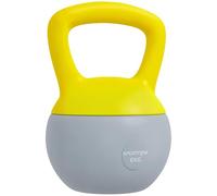 SPORTNOW Kettlebell 6kg - Collaboration Aosom.fr x FFHandball - haltère avec poignée antidérapante pour fitness musculation cardio, gris et jaune