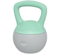 SPORTNOW Kettlebell 8 kg Rempli de Sable Métallique Poignée Antidérapante pour Maison 19x19x28 cm Vert et Gris
