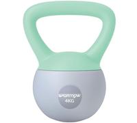 SPORTNOW Kettlebell russe 4 kg, Soft Kettlebell rempli de sable métallique et poignée antidérapante, pour entraînement de musculation à la maison, gymnase, vert et gris
