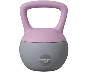 SPORTNOW Kettlebell souple 10kg, poignée antidérapante, Violet et Gris