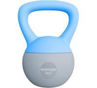 SPORTNOW Kettlebell Souple 8 kg avec poignée antidérapante pour la Maison, la Gym, l'haltérophilie et la Musculation, Bleu Clair et Gris