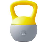 SPORTNOW Kettlebell souple, kettlebell de 8 kg avec poignée antidérapante pour l'entraînement à domicile, musculation et renforcement musculaire, jaune et gris