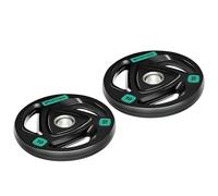SPORTNOW Lot de 2 disques de poids olympiques de 10 kg avec revêtement en caoutchouc Tri-Grip avec trous de 5 cm, pour la maison, la gym, le levage et la musculation
