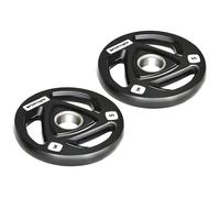 SPORTNOW Lot de 2 disques de poids olympiques de 5 kg, haltères avec revêtement en caoutchouc Tri-Grip, trous de 5,1 cm, pour la maison, la gym, l'haltérophilie, la musculation