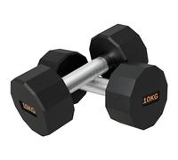 SPORTNOW Lot de 2 haltères avec forme à 12 côtés et poignée antidérapante pour homme et femme - 2 x 10 kg
