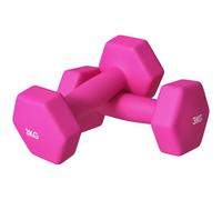 SPORTNOW Lot de 2 Haltères Hexagonales Poignée Antidérapante 2 x 3 kg Rose