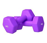 SPORTNOW Lot de 2 haltères hexagonaux avec poignée antidérapante, équipement d'entraînement de fitness à domicile, 2 x 4 kg, violet