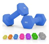 SPORTNOW Lot de 2 haltères hexagonaux en néoprène antidérapant | Paire de poids - Équipement d'entraînement de fitness à domicile
