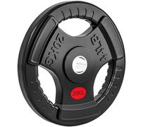 SPORTNOW Lot de disques de poids 2 x 2,5/2 x 5/2 x 10/2 x 15/20 kg avec trou de 5 cm pour haltères, 3 poignées pour entraînement à la maison et à la salle de sport, en acier avec revêtement en