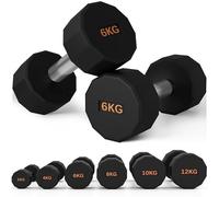 SPORTNOW Lot d'haltères avec forme à 12 côtés et poignée antidérapante pour homme et femme 2 x 6 kg