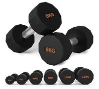 SPORTNOW Lot d'haltères avec forme à 12 côtés et poignée antidérapante pour homme et femme 2 x 8 kg