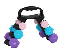 SPORTNOW Lot d'haltères hexagonaux, haltères musculation, 2 x 1 kg, 2 x 2 kg, 2 x 3 kg, avec support convertible d'haltères, pour entraînement à domicile, kettlebell, exercice d'haltérophilie