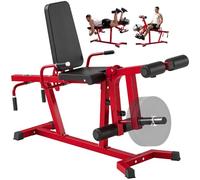 SPORTNOW machine 3-en-1 extension jambes/leg curl, capacité 300 kg, rouge | Banc de musculation robuste et réglable avec leg developer, appareil bas du corps maison, compatible disques 50 mm
