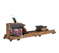 SPORTNOW Machine à Ramer pour Salle de Sport à Domicile avec App Bluetooth, Rails Doubles en Aluminium, Écran LCD, Support Téléphone et Roues