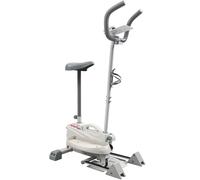 SPORTNOW Machine elliptique 3 en 1 silencieuse avec siège résistance magnétique réglable écran LCD compatible app blanc