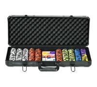 SPORTNOW Mallette de Poker avec 500 Jetons à 14g, 5 Dés, 2 Jeux de Cartes