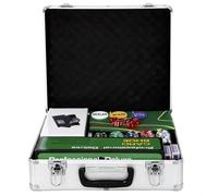 SPORTNOW Mallette de poker coffret de poker complet 500 jetons, boîtier en ABS, cartes à jouer, dés, dealer, tapis, clés