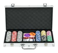 Sport Now Mallette de poker aluminium verrouillable avec 300 jetons, 5 dés, 2 jeux de cartes