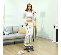 SPORTNOW Mini stepper de fitness machine de step bandes de résistance, écran LCD et pédales antidérapantes 41x30,5x18,5cm gris