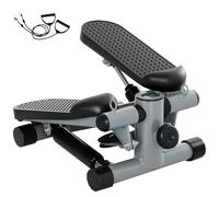 SPORTNOW Mini Stepper de Fitness pour la Maison, Machine de Step, Appareil de Fitness avec Bandes de résistance, écran LCD et pédales antidérapantes, Charge 100 kg, Gris