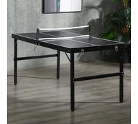 SPORTNOW Mini table de ping pong pliable table de ping-pong d'intérieur avec filet, balles, poignée, 152 x 76 x 72 cm noir