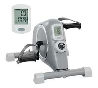 SPORTNOW Mini vélo d'appartement, pédale d'exercice, avec résistance magnétique silencieuse à 8 Niveaux et écran LCD, vélo Portable sous Le Bureau pour Bras et Jambes, entraînement à Domicile, Gris