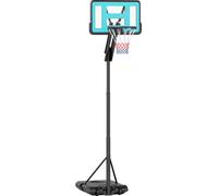 SPORTNOW Panier de basket avec support Rouleau 146-236 cm Réglable en hauteur Noir