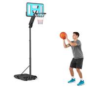 SPORTNOW Panier de Basket extérieur Hauteur réglable 146-236 cm Panier de Basket sur Pied à roulettes avec Base Stable remplissable d'eau ou de Sable pour Juniors et Adultes, Noir
