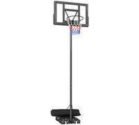 SPORTNOW Panier de Basket Extérieur Portable, Hauteur Réglable 1,35-3,05 m avec Manivelle, Base Stable, Panneau Incassable, Noir
