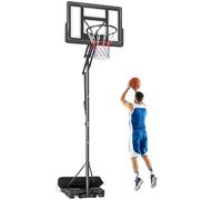 SPORTNOW Panier de basket extérieur réglable en hauteur 235-305 cm, panier de basket avec roulettes, base remplissable, sac de poids, panneau incassable, portable pour intérieur, adultes et